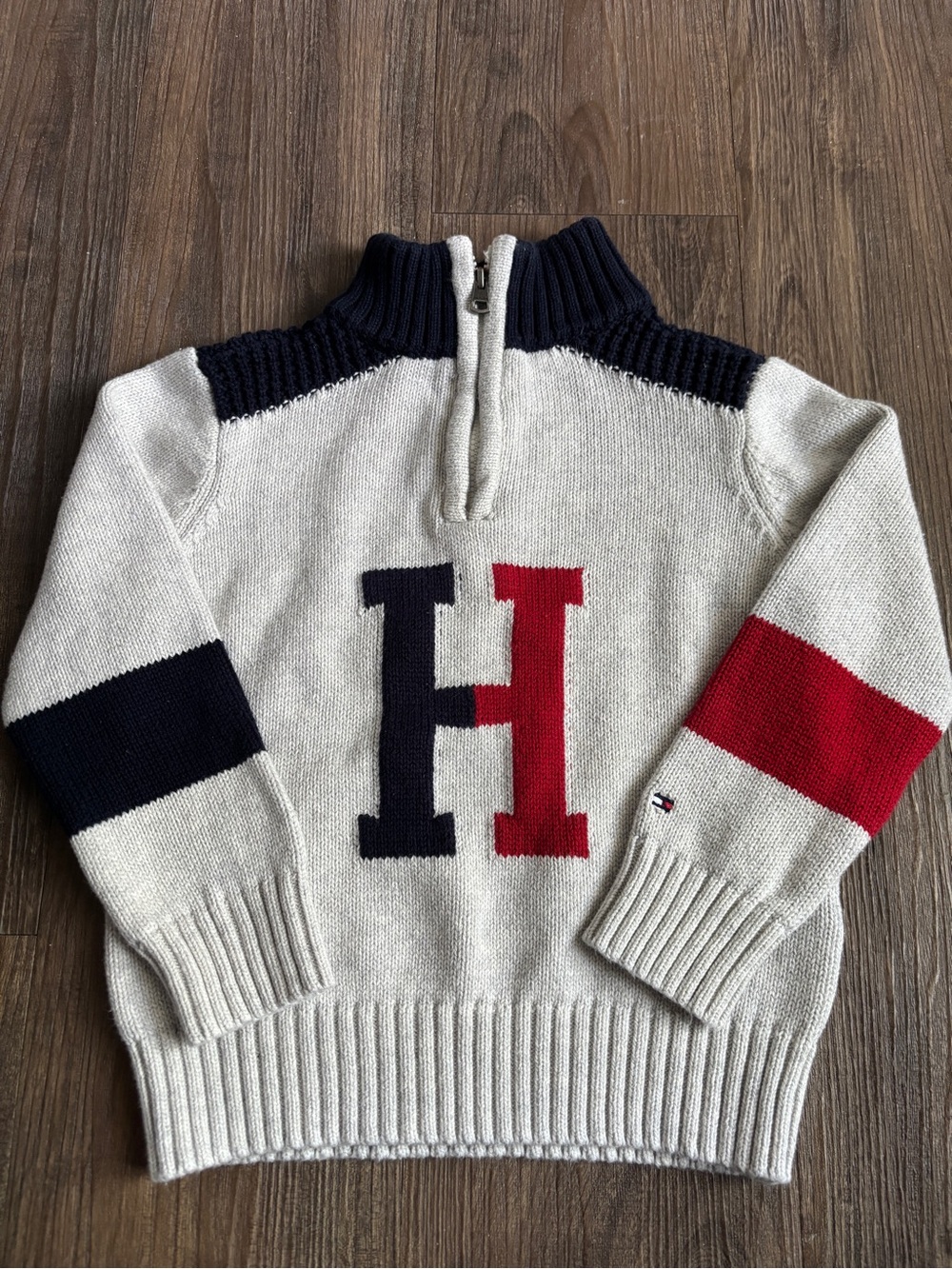 Kids Tommy Hilfiger 100% Cotton Quarter Zip Sweater size 2T